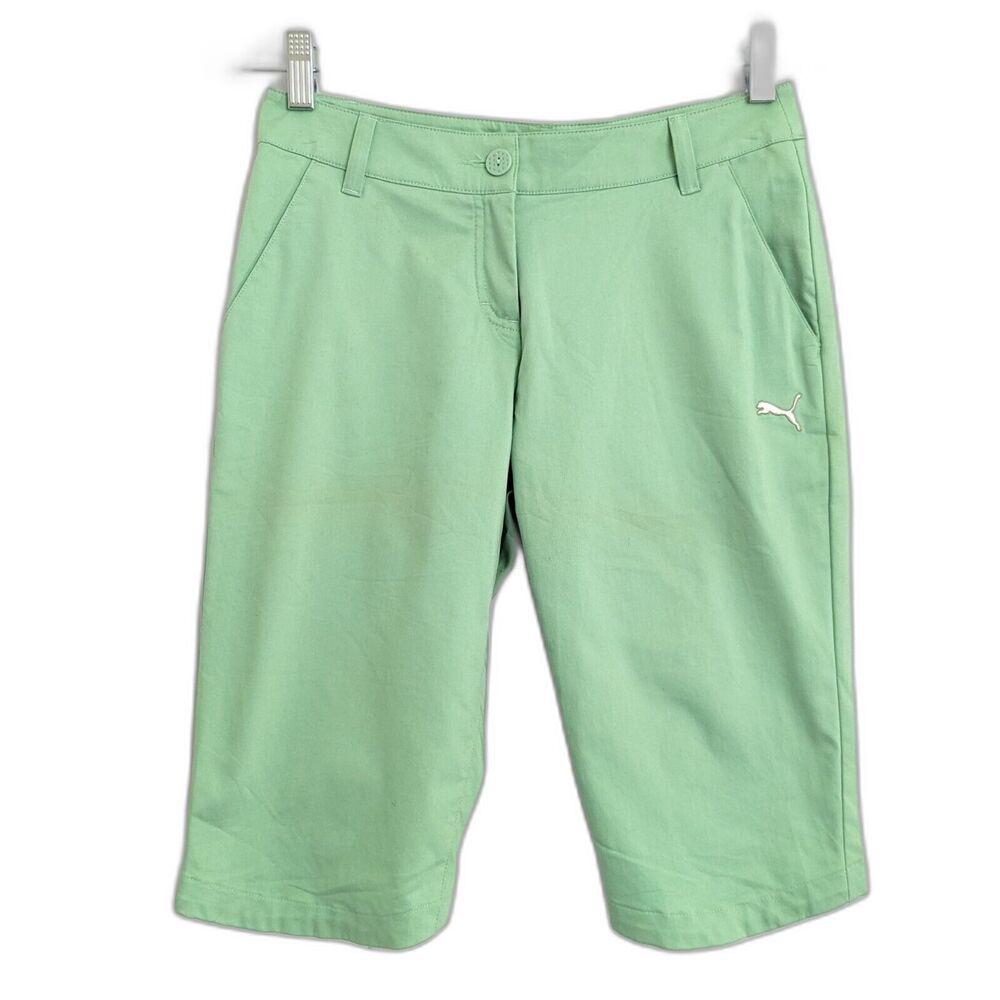 NWT Puma Women's Size 2 Green Bermuda Golf Shorts 13" Inseam Stretch Athleisure